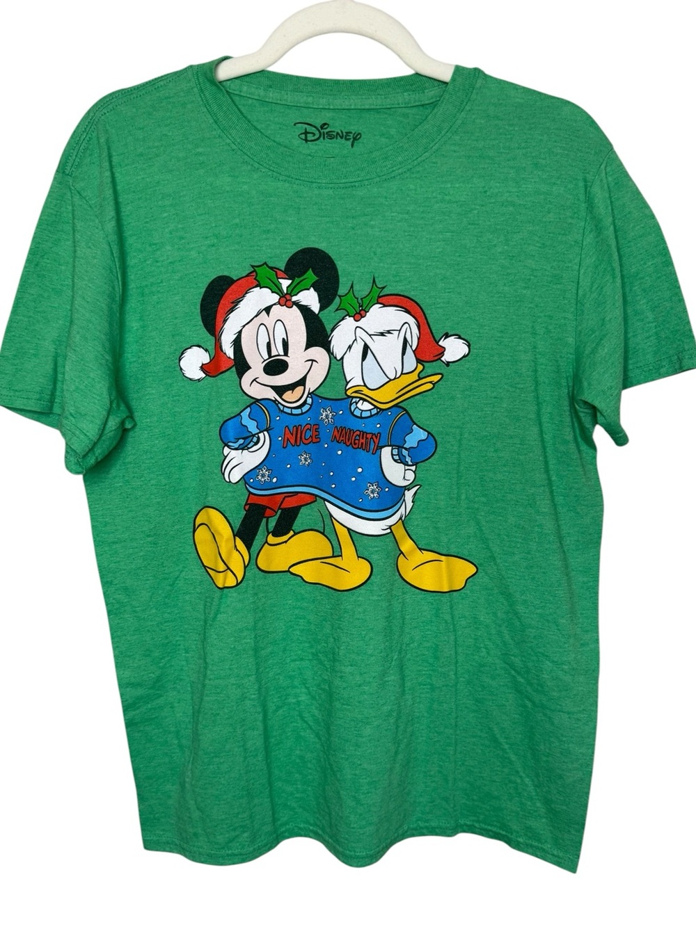 Disney Green Mickey & Donald Holiday Graphic Tee